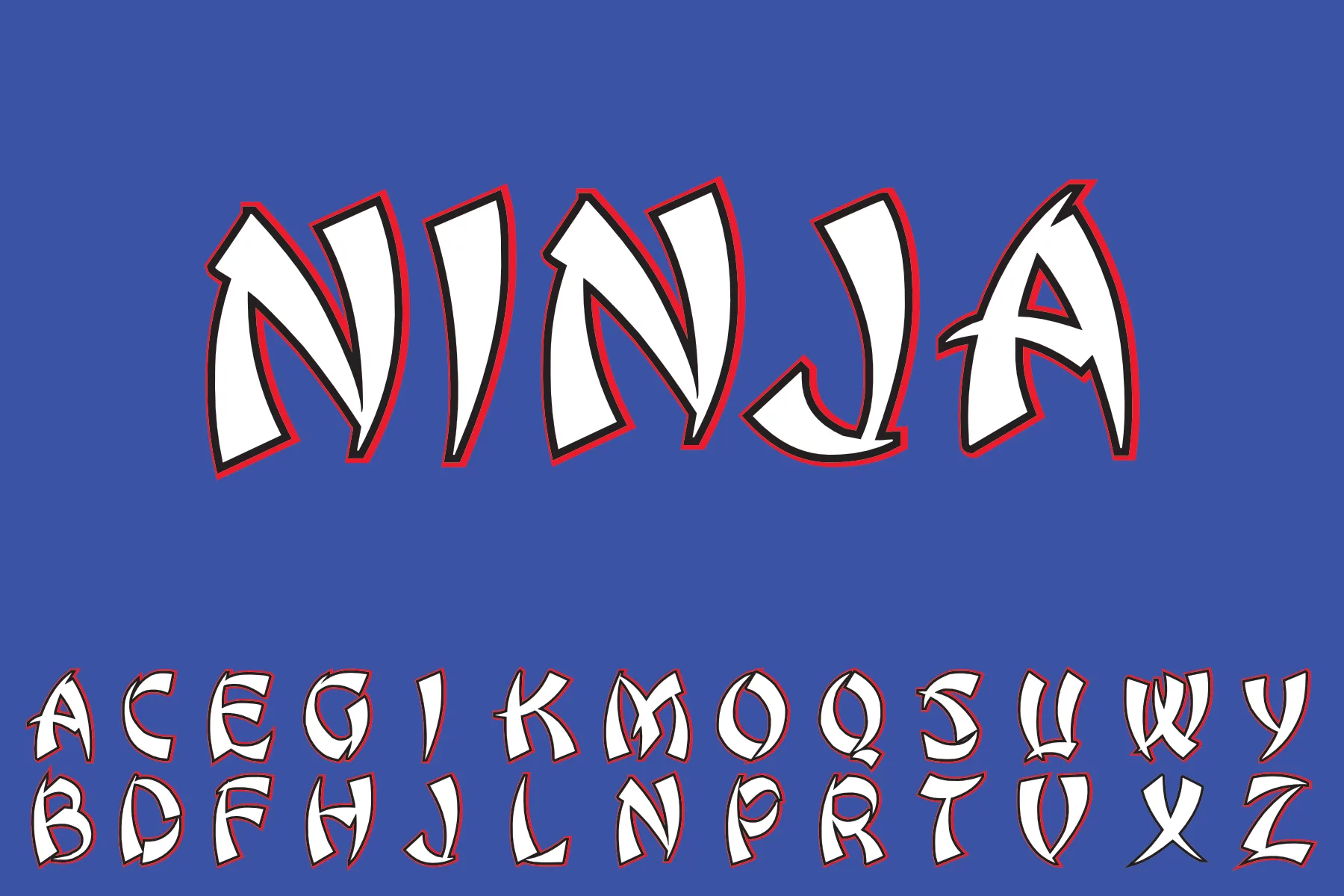 ninja lettering free printable