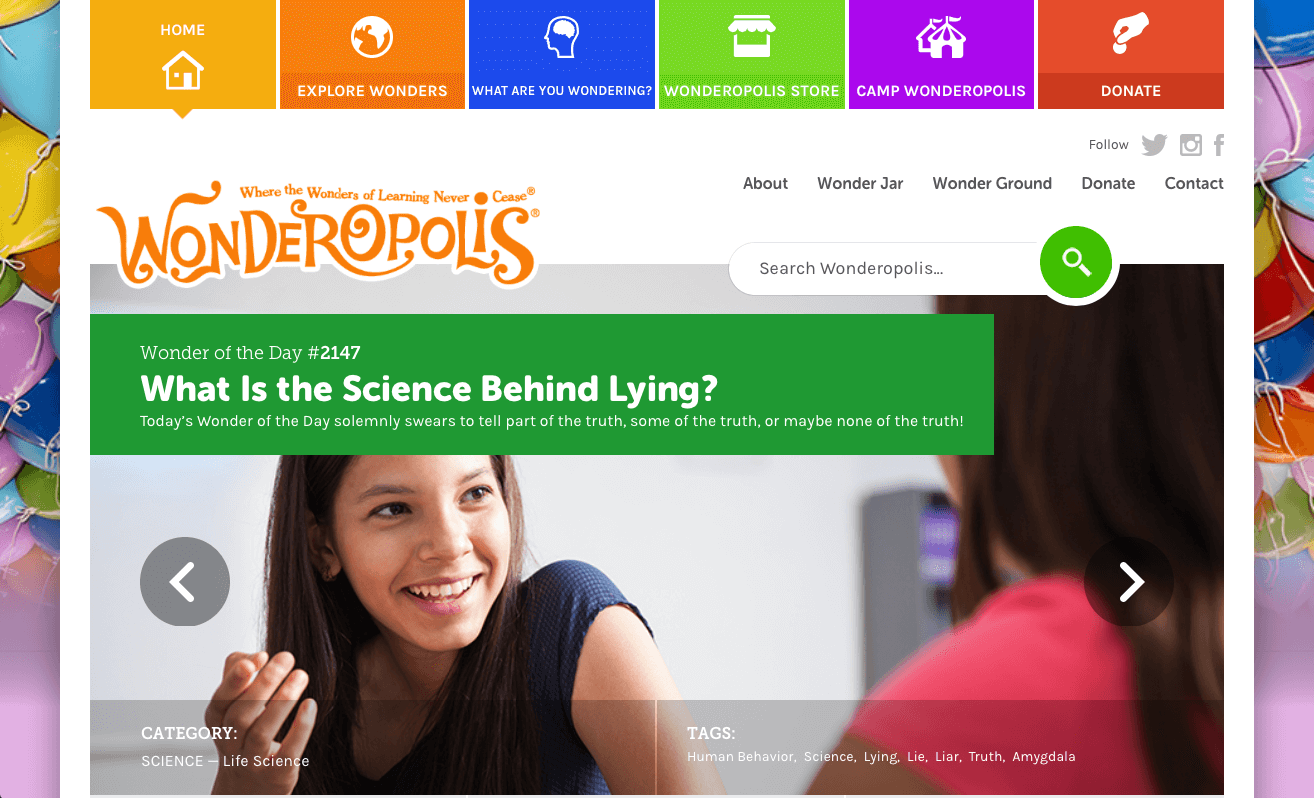 Wonderopolis is a website of wonder and knowledge