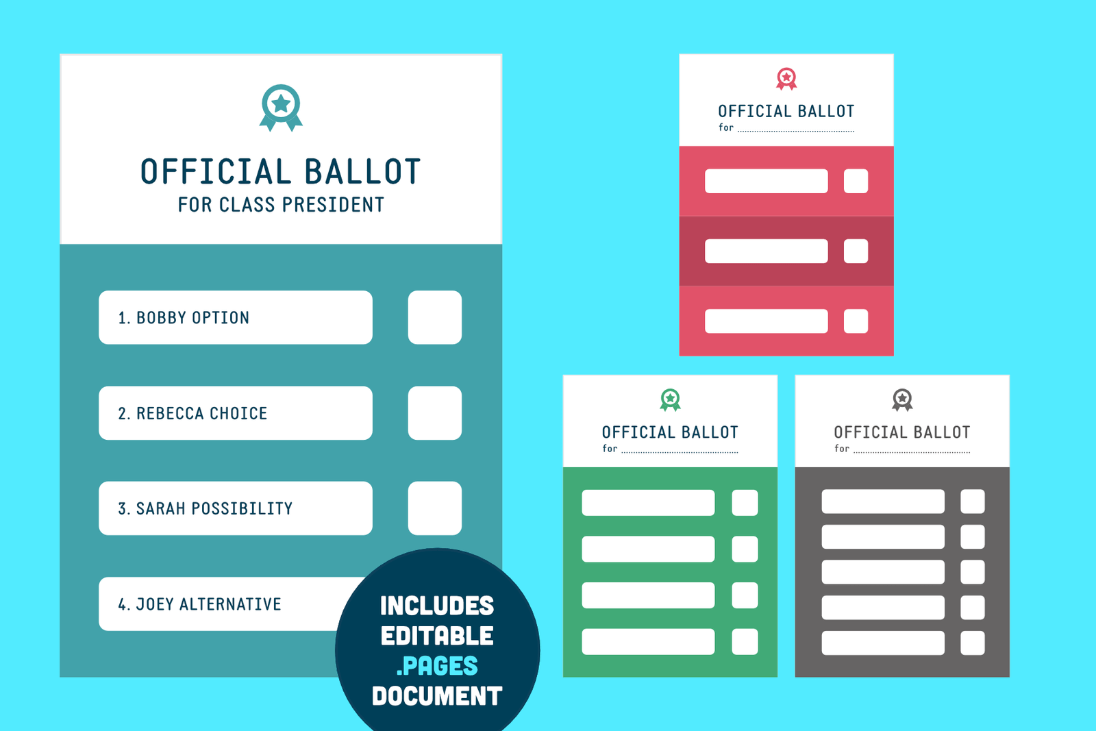 Voting Ballots (Editable)