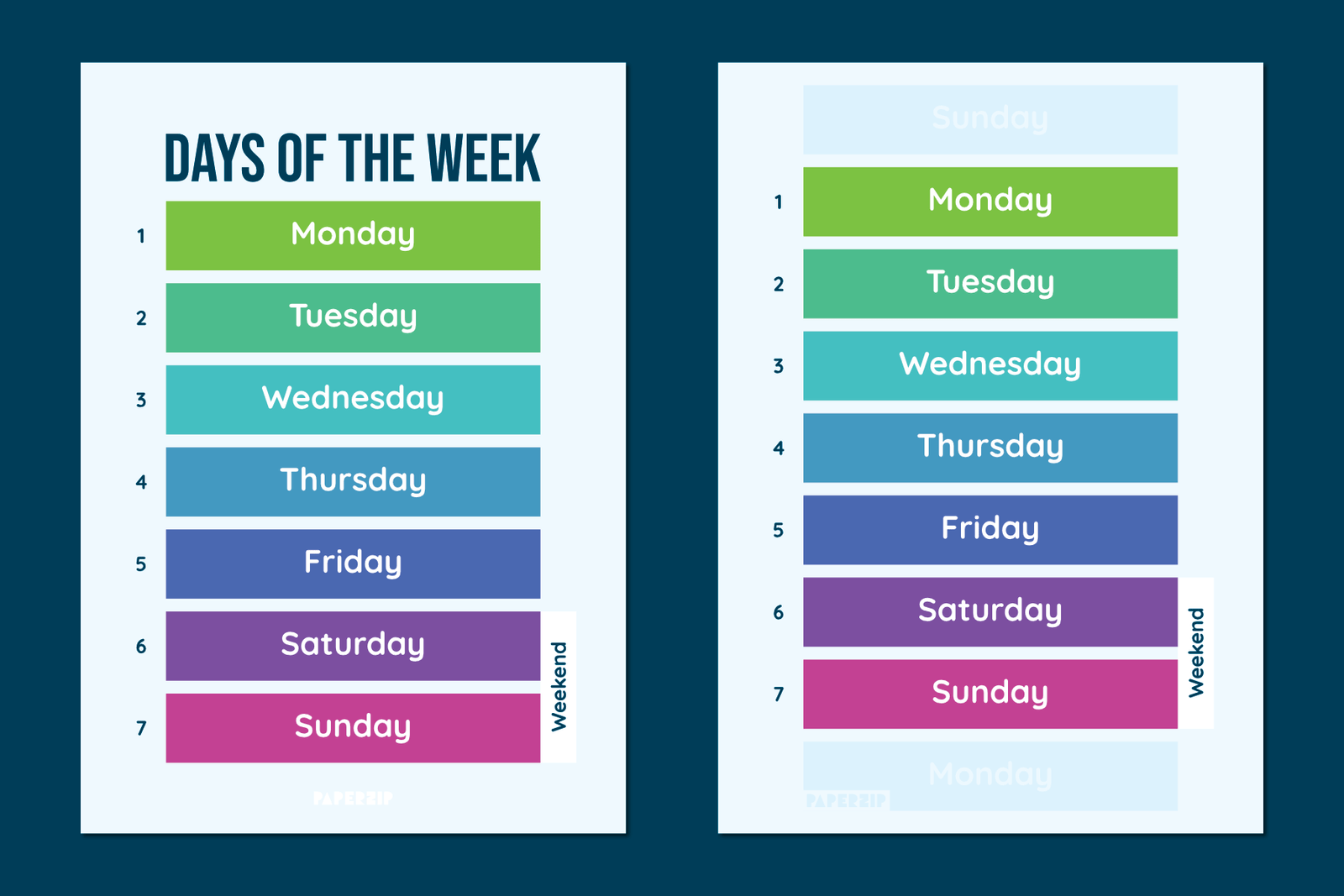 Days of the Week Poster