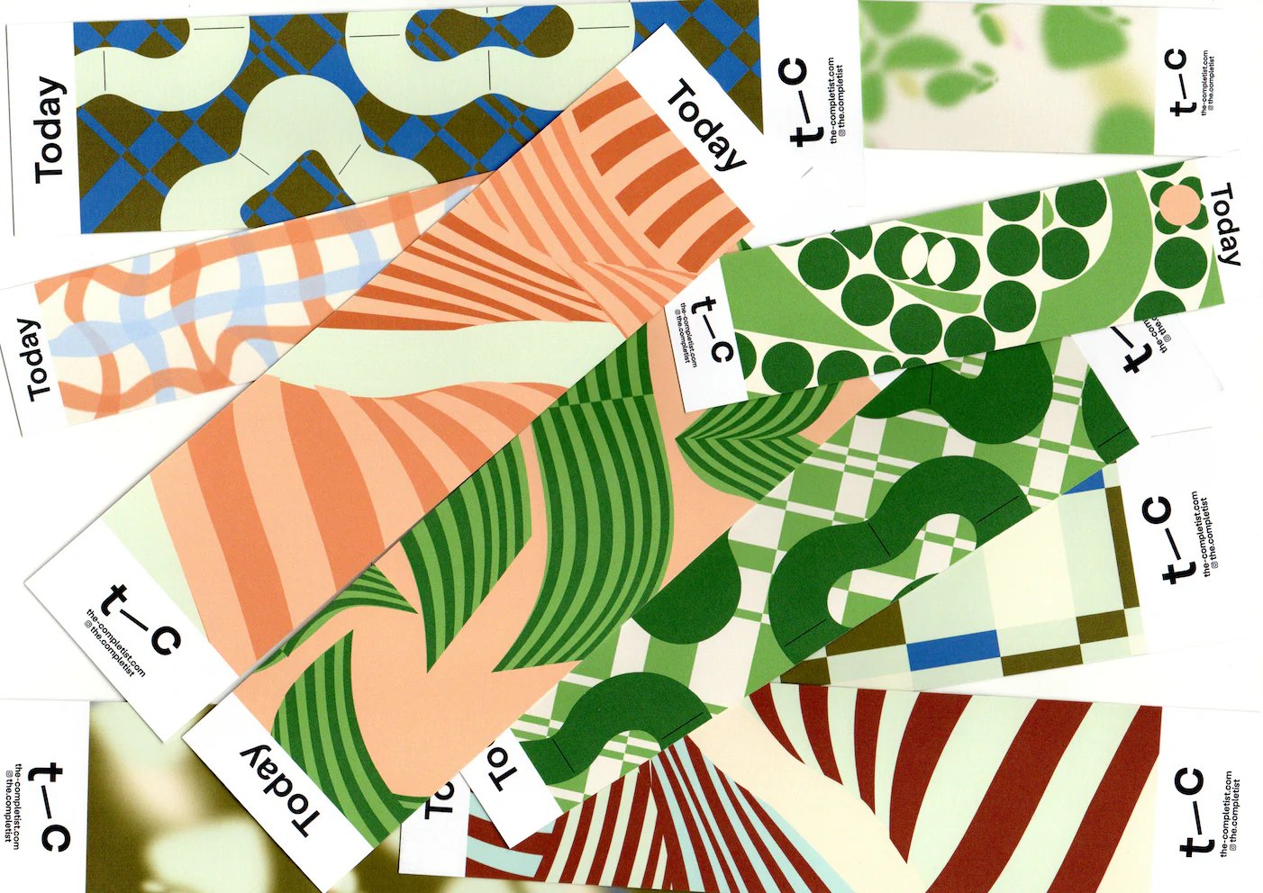 A selection of patterned bookmarks from The Completist