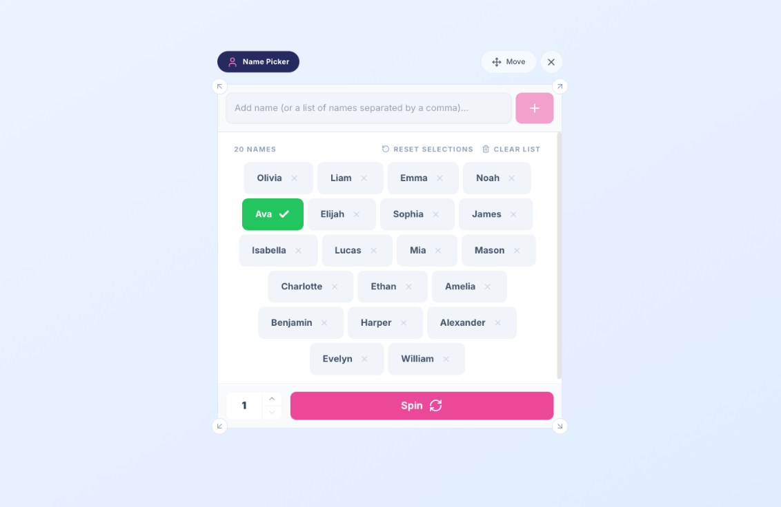 paperzip classroom screen whiteboard name picker tool